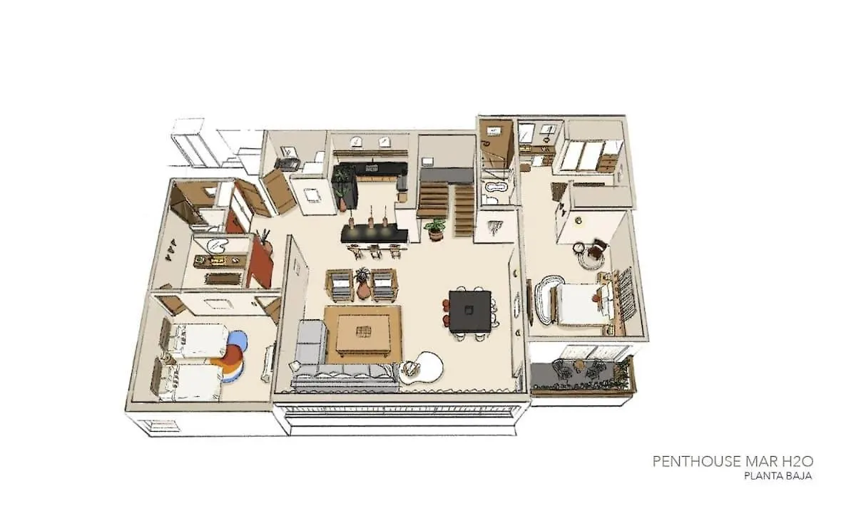 Stylish Luxe Penthouse - Exclusive Gated Community Villa Playa del Carmen Mexico